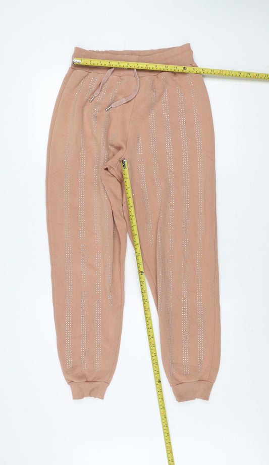 Womens UK Size XS River Island Regular Fit Jogger Beige Trousers