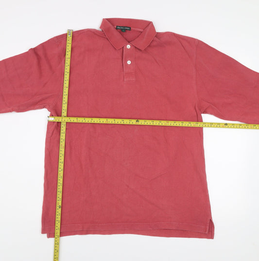 Mens UK Size L Racing Green Red Henley Sweatshirt