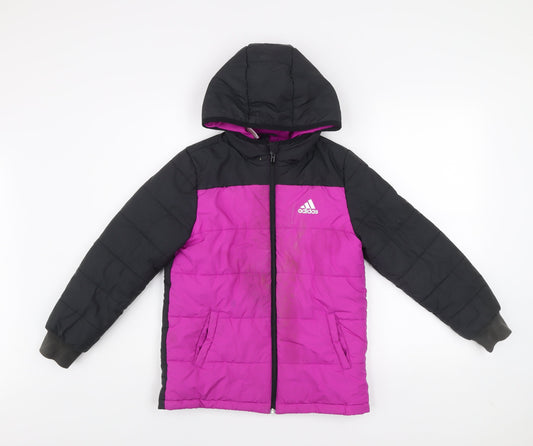 Girls UK Size 9-10 Years adidas Multicoloured Puffer Jacket
