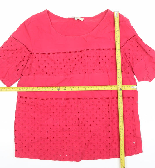 Womens UK Size 10 NEXT Pink Tunic Blouse