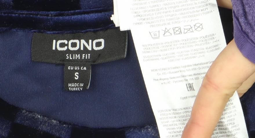 Mens UK Size S ICONO Blue T-Shirt