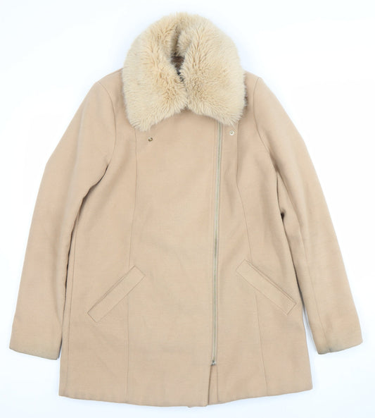 Womens UK Size 8 River Island Beige Overcoat