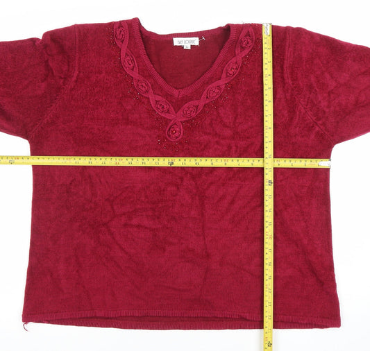 Womens UK Size L Fay Louise Red Pullover Jumper