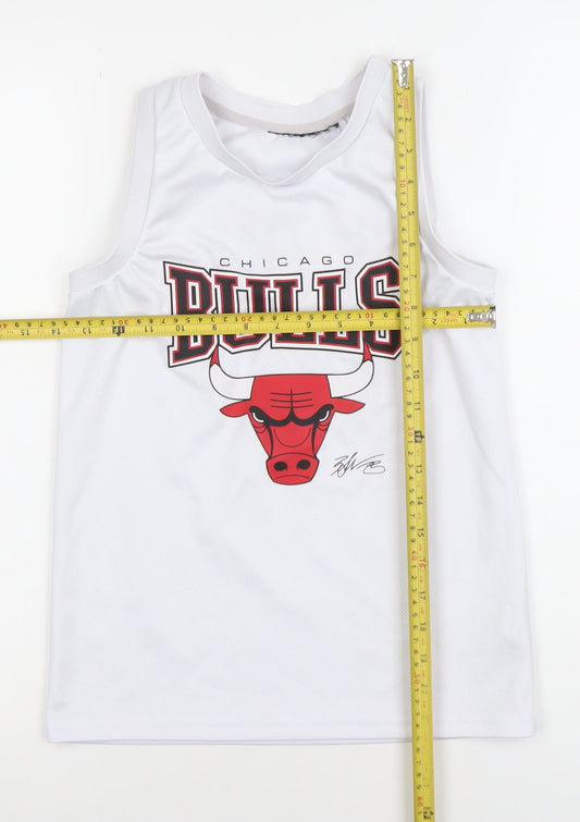 Primark Boys White Chicago Bulls Basketball Tank Top 8 Years Jersey Style