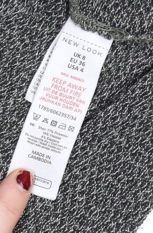 Womens UK Size 8 New Look Grey Basic T-Shirt