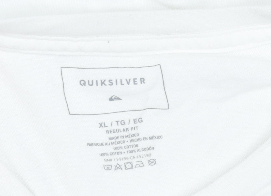 Quiksilver Men's White XL Florida Graphic Regular Fit T-Shirt