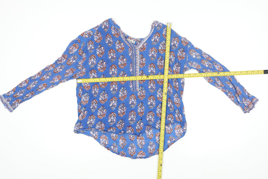 Womens UK Size L Natura Blue Bohemian Blouse