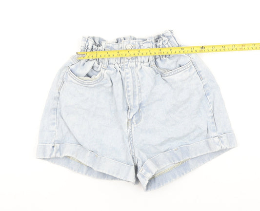 New Look Women Blue Size 10 Paperbag Denim Shorts