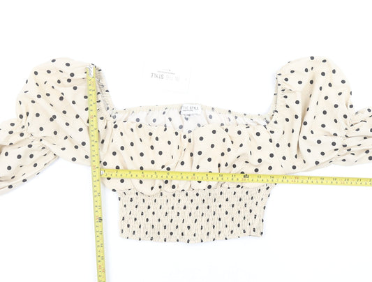 Womens UK Size 12 In the Style Beige Cropped Blouse