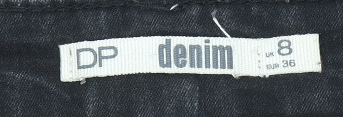 Dorothy Perkins Women’s Black Denim Mini Skirt Size 8 Stretch Casual