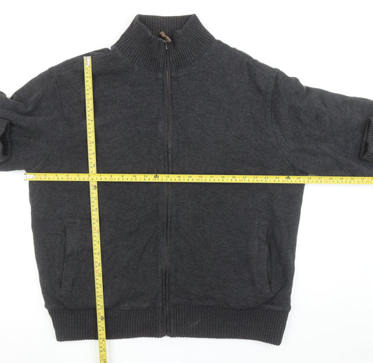 Marks and Spencer Men’s Grey Full Zip Cotton Jumper XL