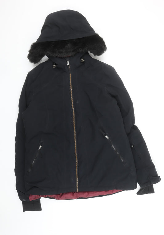 Womens UK Size 12 Crane Black Parka Coat