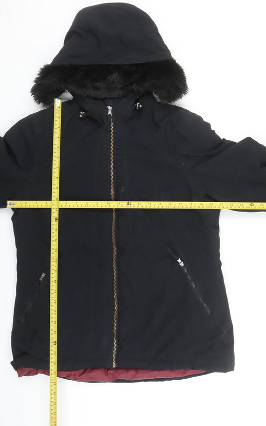 Womens UK Size 12 Crane Black Parka Coat