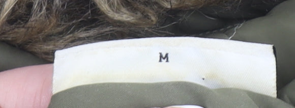 Noisy May Women's Green Hooded Parka Coat M Long Fur Trim Winter Jacket