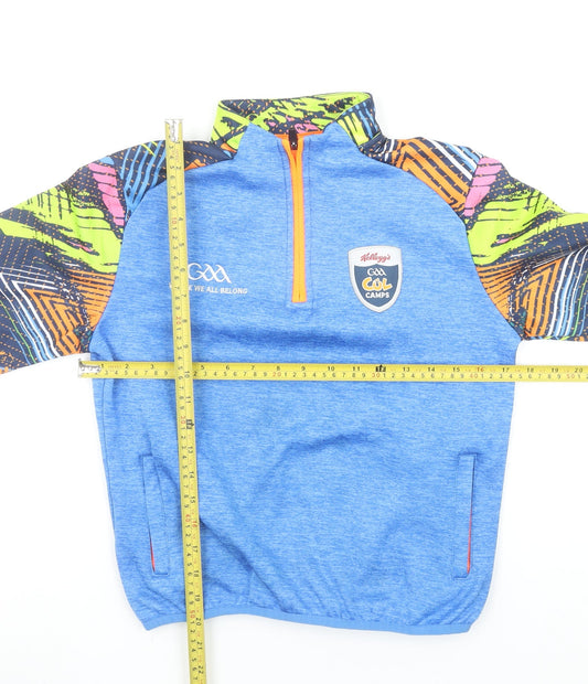 Azzurri Boys Blue Multicoloured 1/4 Zip Pullover Sweatshirt 3A Polyester