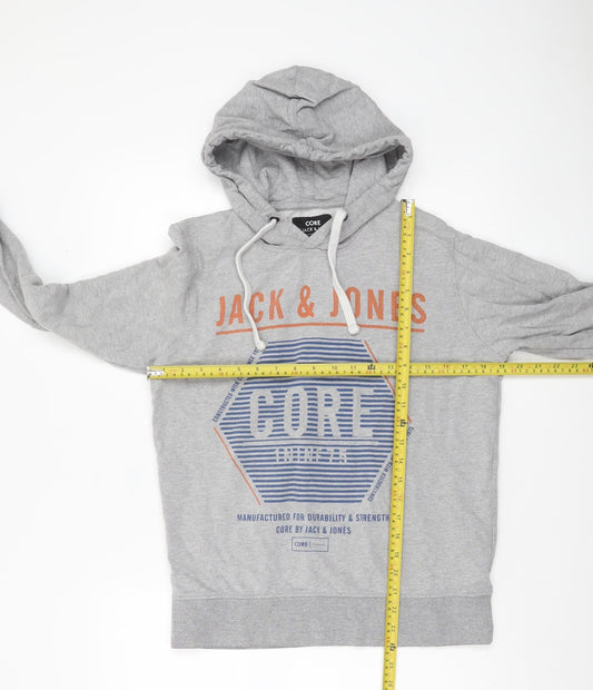 Mens UK Size M JACK & JONES Grey Pullover Hoodie