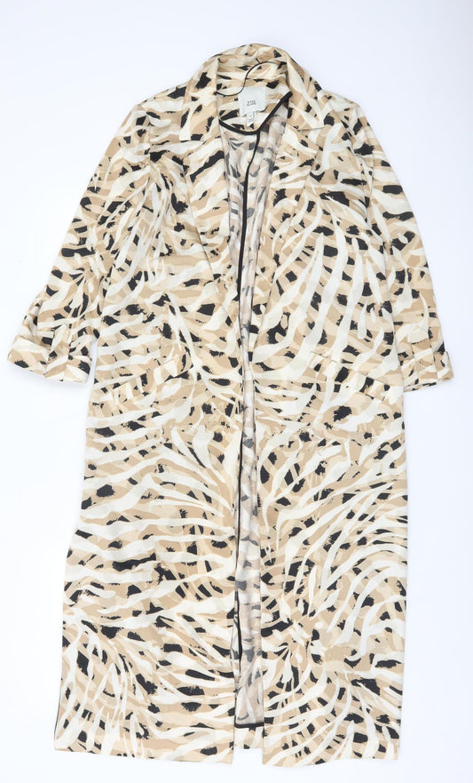 Womens UK Size 8 River Island Beige Trench Coat