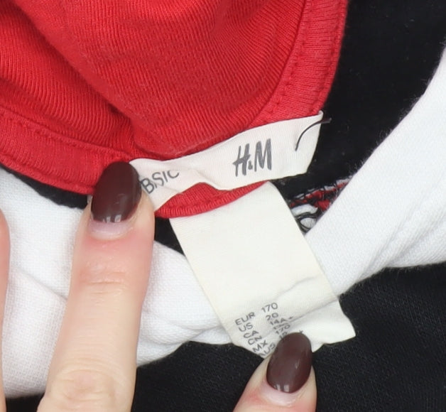 Boys UK Size 16 Years H&M Black Pullover Hoodie