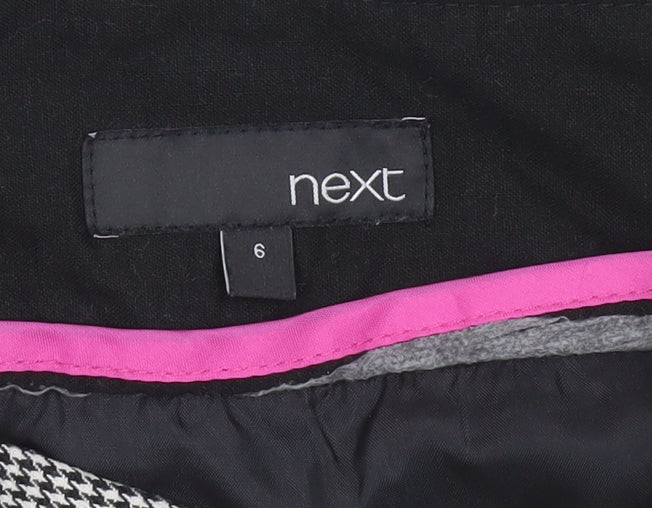 Next Women Grey Houndstooth Pleated Mini Skirt Size 6
