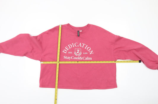 Womens UK Size L H&M Pink Pullover Sweatshirt
