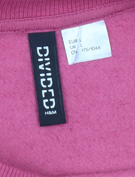 Womens UK Size L H&M Pink Pullover Sweatshirt