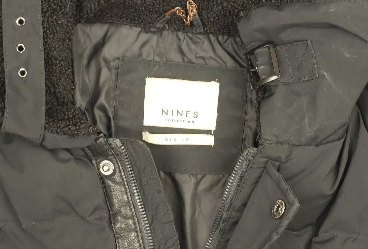 Womens UK Size M NINES Collection Black Puffer Jacket