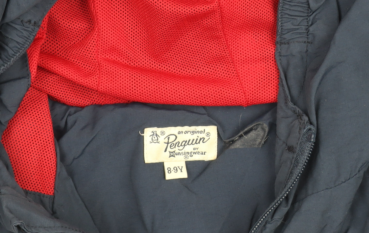 Boys UK Size 8-9 Years Penguin by Munsingwear Blue Windbreaker Coat