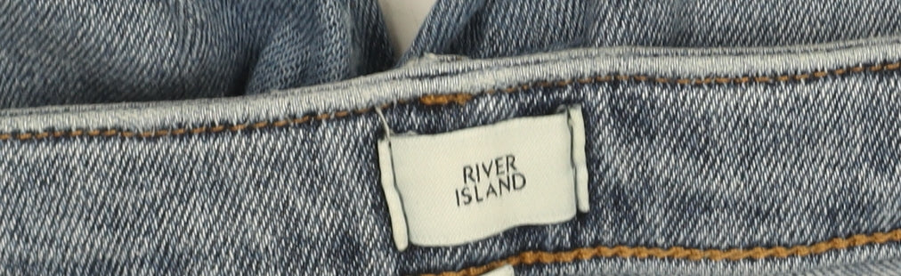 River Island Women's Blue Light Wash Distressed Ankle Slim Jeans Size 8