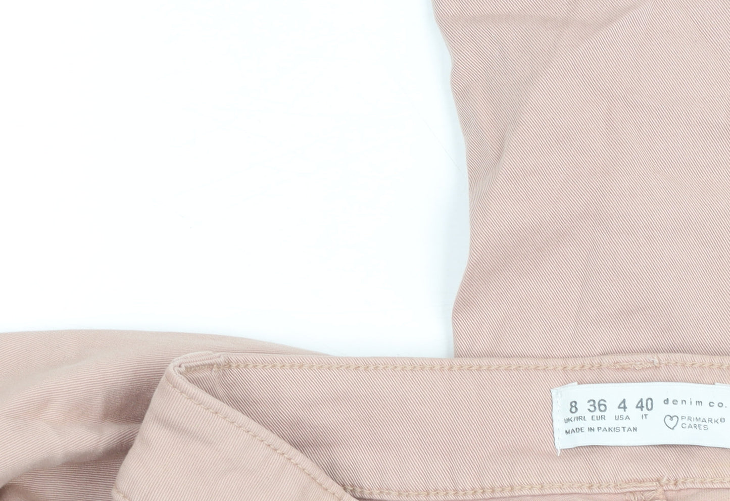 Womens UK Size 8 Primark Regular Fit Straight Beige Jeans