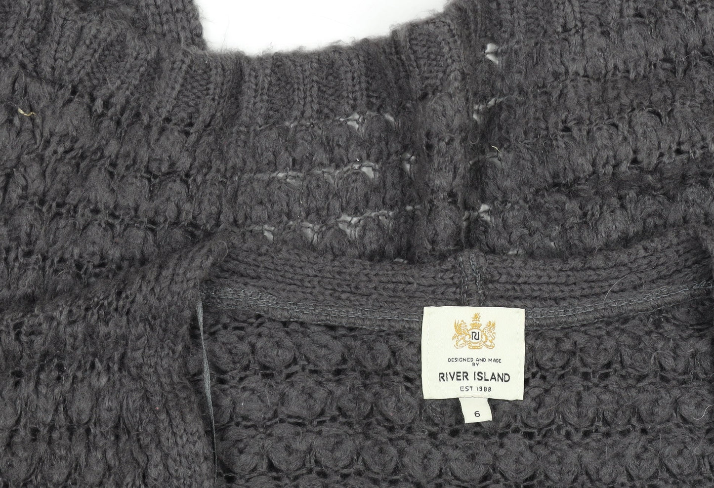 Womens UK Size 6 River Island Grey Cardigan Jumper