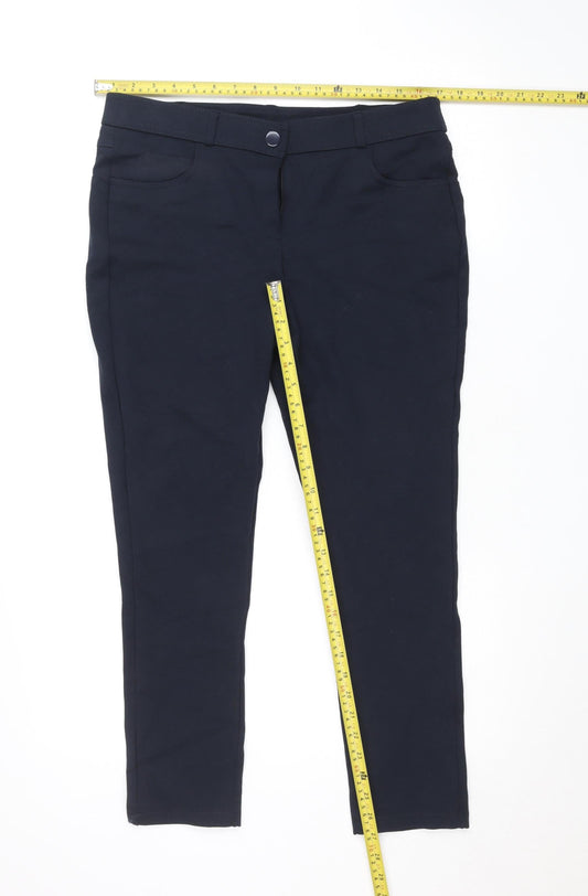 Womens UK Size 14 Dunnes Slim Fit Casual Workwear Black Trousers