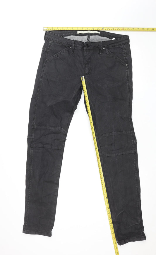 Womens UK Size M H&M Slim Fit Skinny Black Jeans