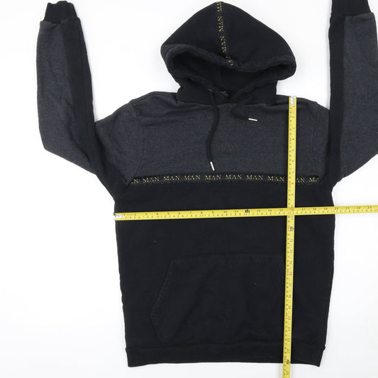 Mens UK Size M boohooMAN Black Pullover Hoodie