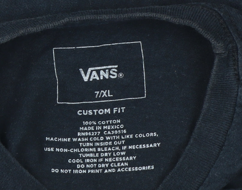 Boys UK Size XL VANS Black Basic T-Shirt