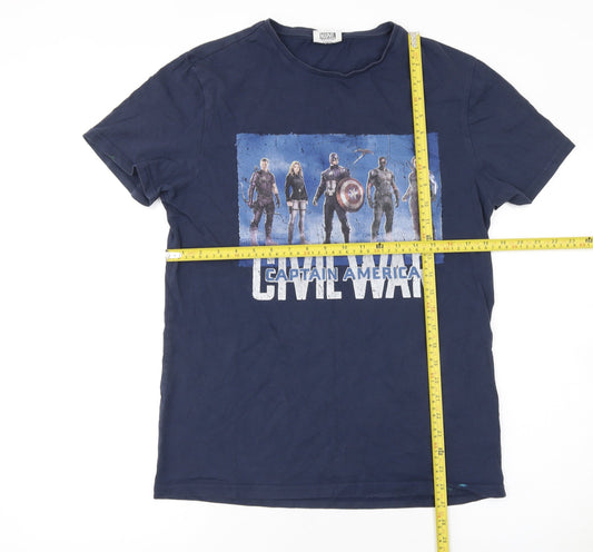 Mens UK Size M Marvel Blue T-Shirt