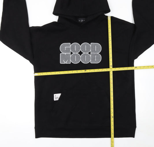 Mens UK Size XL Six Collection Black Pullover Hoodie