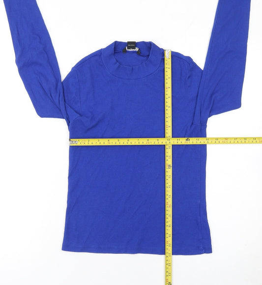 Womens UK Size M Monki Blue Basic T-Shirt
