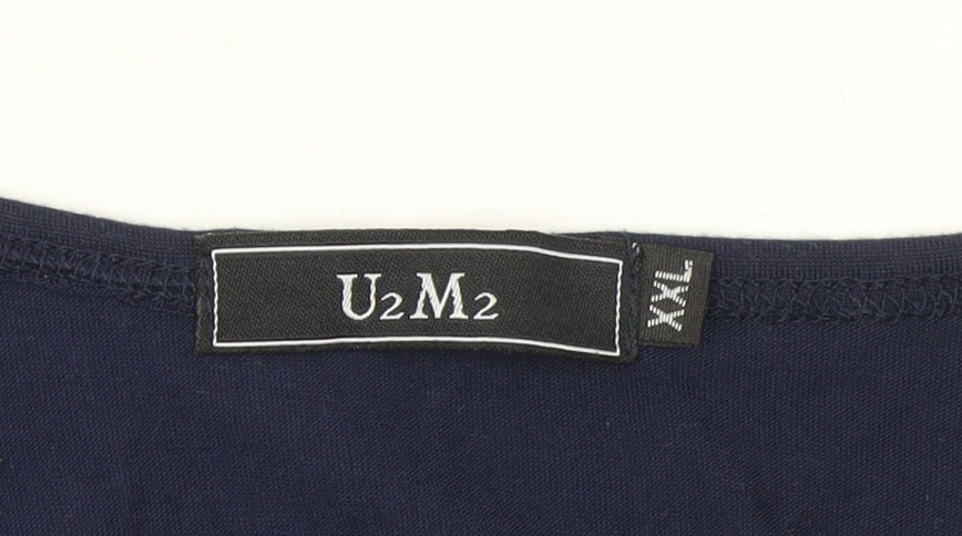 Womens UK Size 2XL U2M2 Blue Basic Button-Up