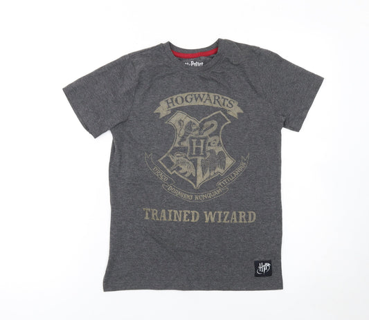 Boys UK Size 10-11 Years Harry Potter Grey Basic T-Shirt