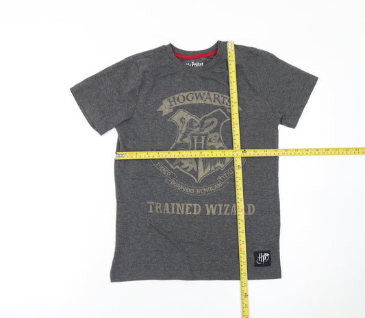 Boys UK Size 10-11 Years Harry Potter Grey Basic T-Shirt