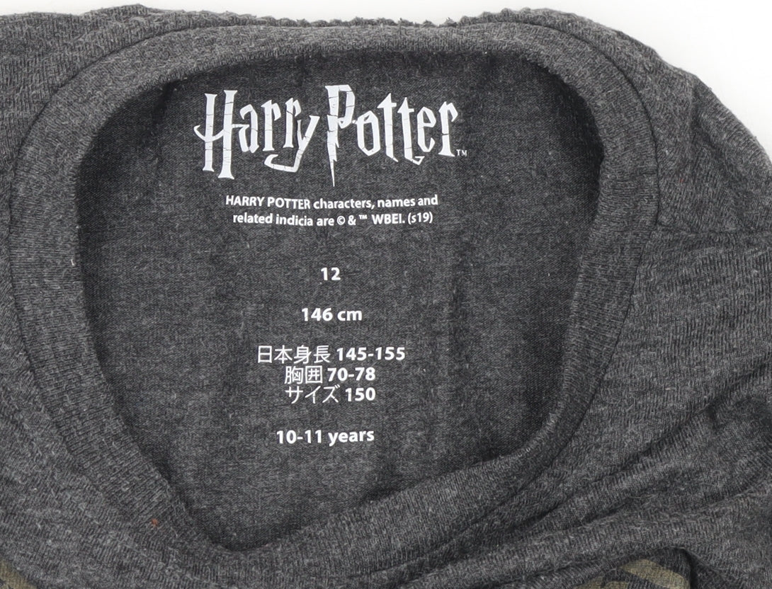 Boys UK Size 10-11 Years Harry Potter Grey Basic T-Shirt