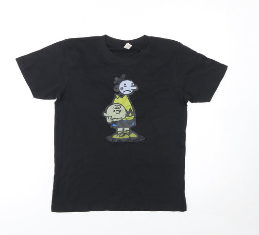 Boys UK Size 9-11 Years Casual Classics Black Basic T-Shirt