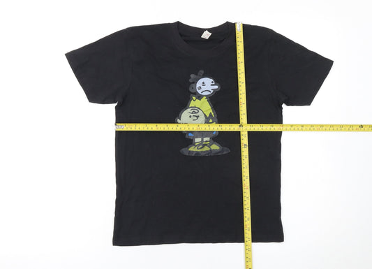 Boys UK Size 9-11 Years Casual Classics Black Basic T-Shirt