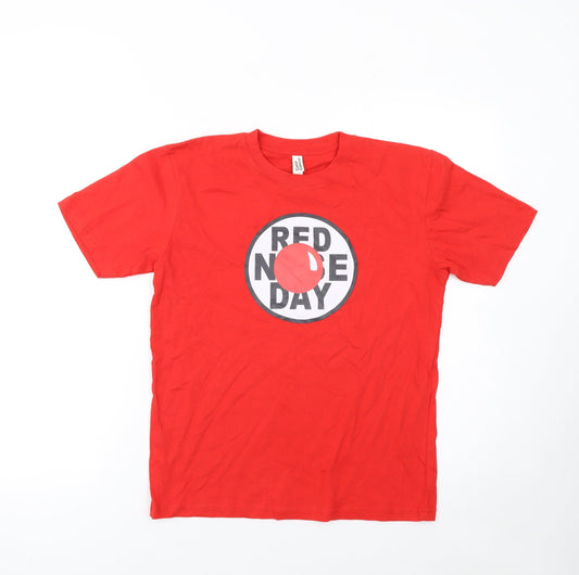 Boys UK Size 12-13 Years Casual Classics Red Basic T-Shirt