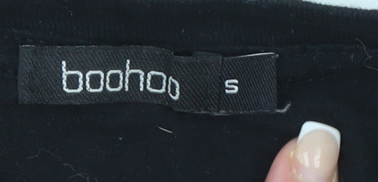 Boohoo Women's Black Regular Fit Paris Slogan Basic T-Shirt Size S