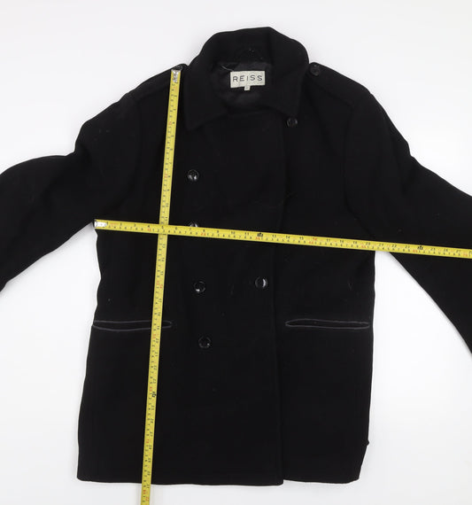 Mens UK Size XL Reiss Black Pea Coat