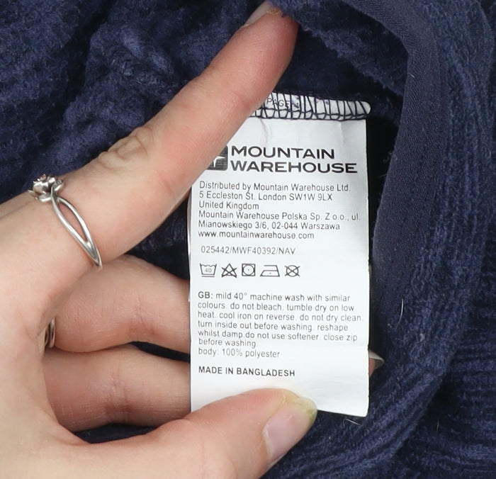 Mountain Warehouse Women Blue Fleece Full Zip Jacket Size 10