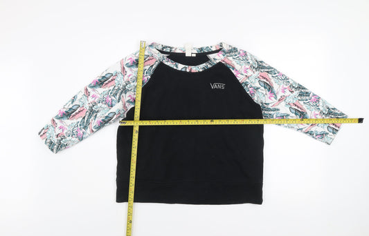 Womens UK Size M VANS Black Pullover Sweatshirt