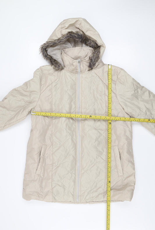 Womens UK Size M Anne De Lançay Beige Puffer Jacket