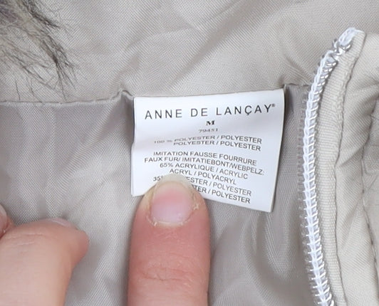 Womens UK Size M Anne De Lançay Beige Puffer Jacket